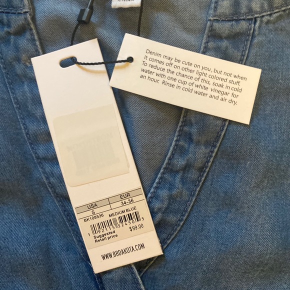 NWT BB Dakota Into the Indigo chambray wrap dress - Picture 11 of 13